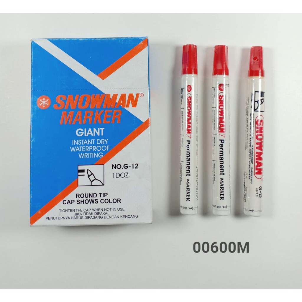 

Spidol Permanen Snowman Warna Merah - 00600M