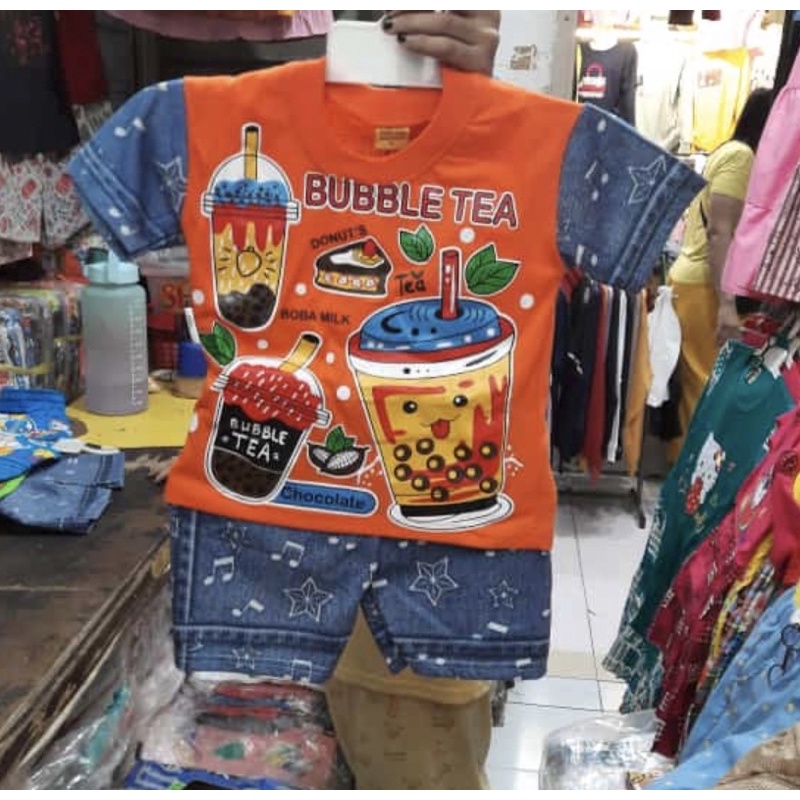 OBRAL KAOS SETELAN BOBA / MINUMAN ANAK KIDS MURAH