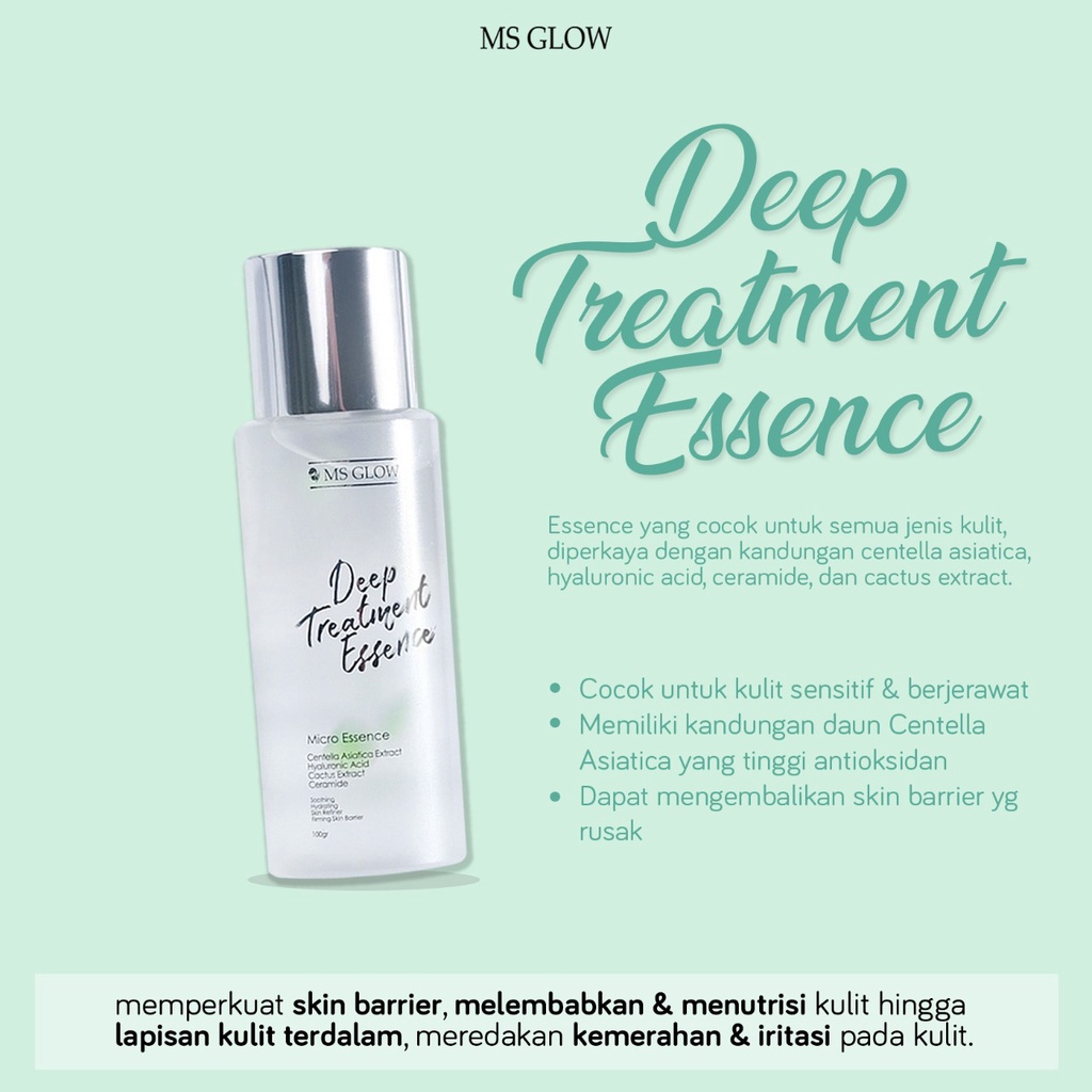 Ms Glow Deep Treatment Essence Ms Glow Original 100% Penghidrasi Mengembalikan Skin Barier Centella Asiatica Ms Glow Dte