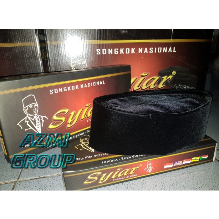 Songkok Peci Nasional Ac Full AC Hitam Polos tinggi 7 8 9 CM - Tinggi 7 AC, 8