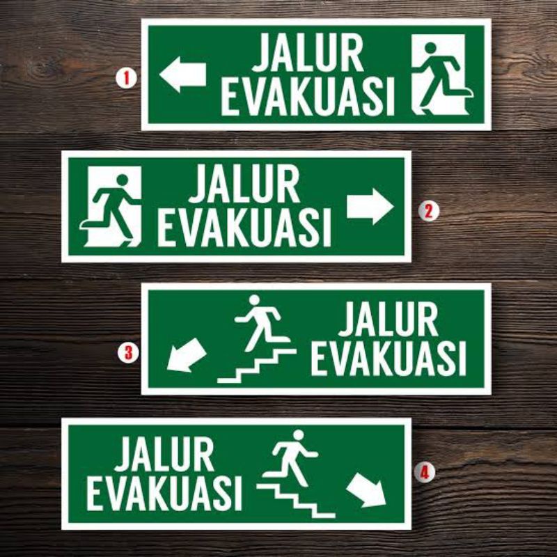 

Stiker Jalur EVAKUASI stiker tulisan jalur evakuasi stiker sign arah tunjuk 10×30 cm
