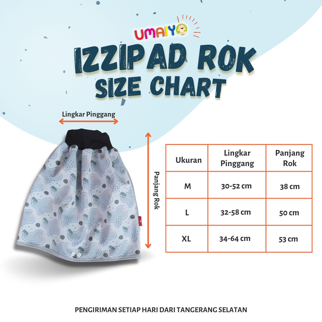 Klodiz Izzipad Rok I  Ompol Waterproof Perlak Bayi Anak Anti Geser Bisa di Cuci Toilet Potty Training