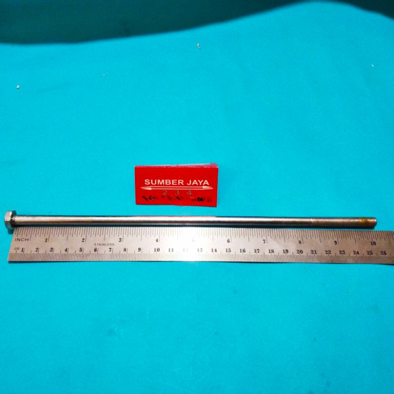 Baut mur M8 8 x 250 mm putih TERMURAH