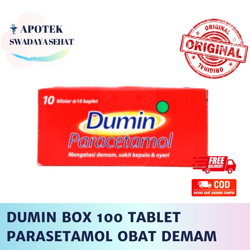 DUMIN BOX 100 Tablet - Obat Demam Parasetamol PCT Paracetamol 500 MG