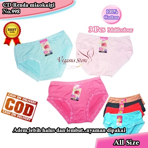 6Pcs Celana Dalam Renda Celana Dalam Wanita Renda Miaokaigi 998-All Size-Vegasusstore1 (COD)