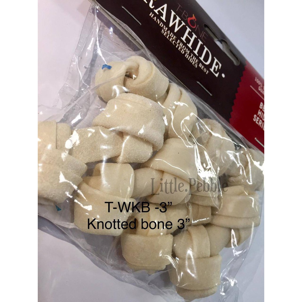 snack anjing tulang gigitan knotted bone rasa susu - natural