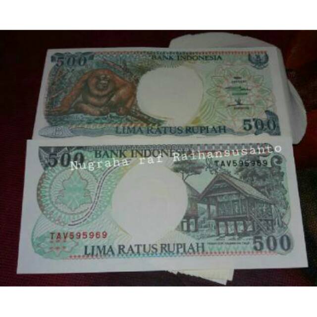Uang kuno 500 monyet orang utan tahun 1992