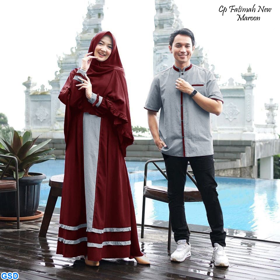 Cp Fatimah/Promo Baju Muslim Couple Berikut Hijab Murah/Gamis Couple/Baju Pasangan Sale!!!