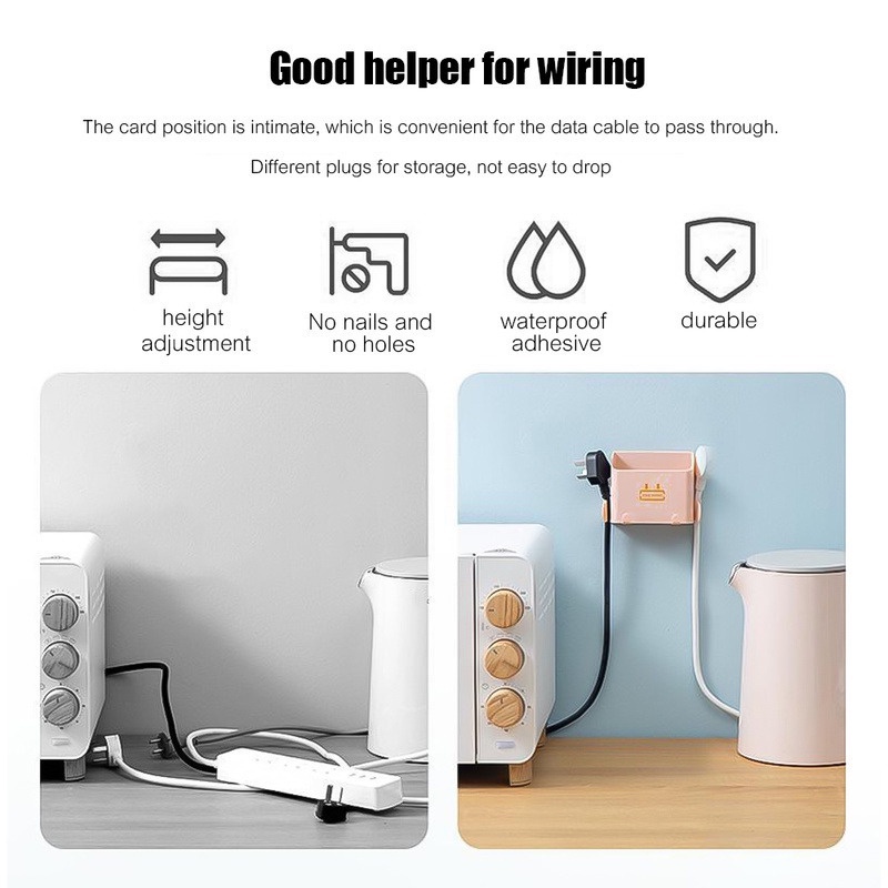 Kotak Penyimpanan Ponsel Remote Plug Serba-Serbi Multifungsi Motif Kartun Warna Solid Untuk Dinding Rumah
