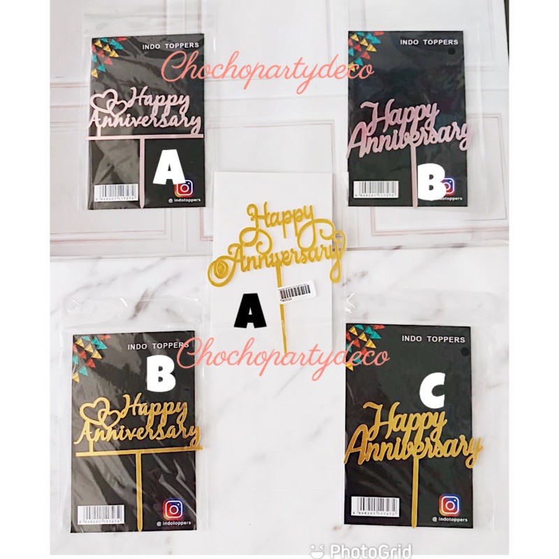 (1pc)Topper Happy Anniversary happy wedding Topper kaca Happy wedding engaged