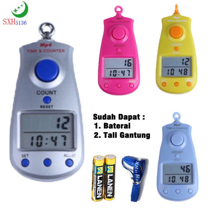 Tasbih Digital Counter Ada Jam + Tanggal + Layar Besar LCD Premium COD