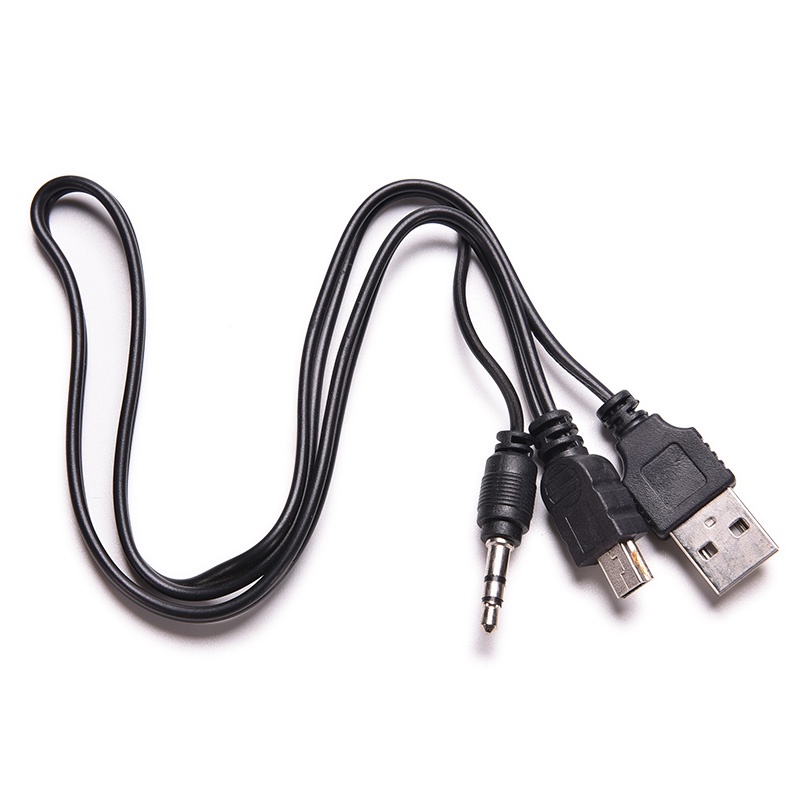 (LUCKID) Kabel Koneksi Audio Jack 3.5mm USB Ke Mini USB Standard Untuk Speaker