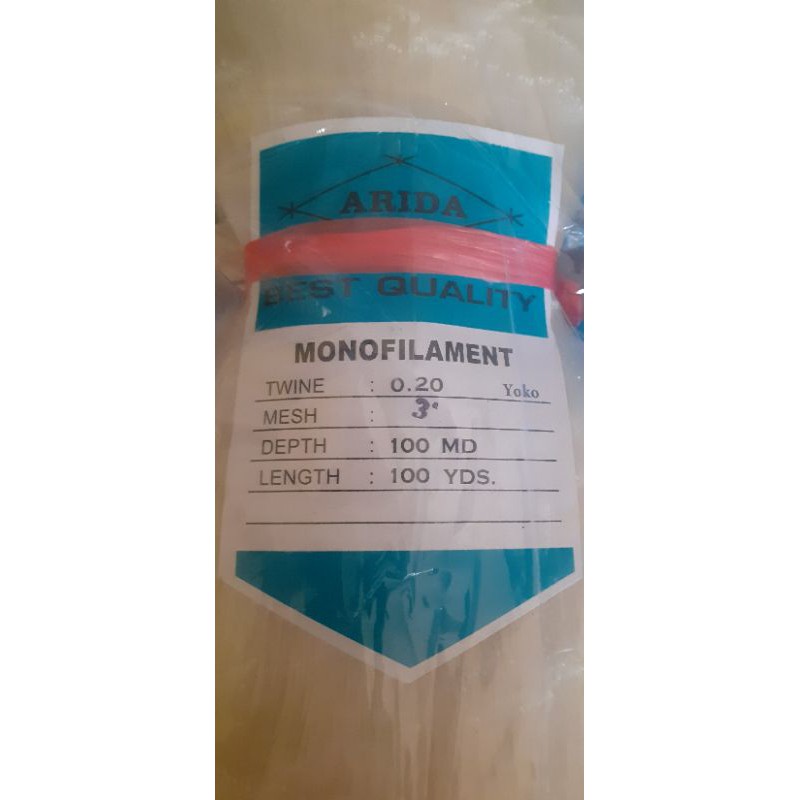 JARING IKAN ARIDA 3 INCH 020 LEBAR 100 MATA PANJANG 100 YARD ORI