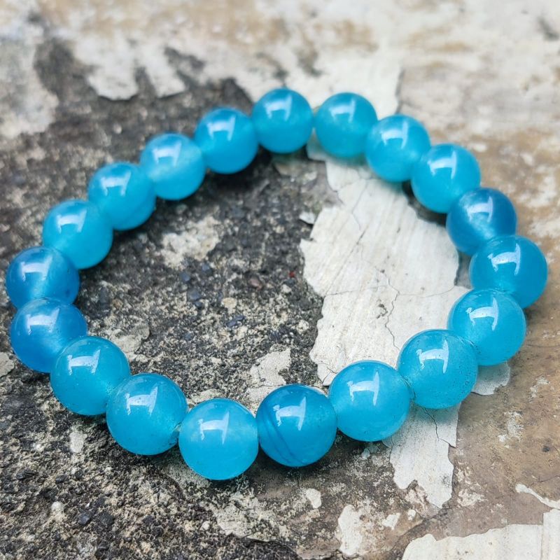 gelang batu blue safir ASLI natural siap pakai..