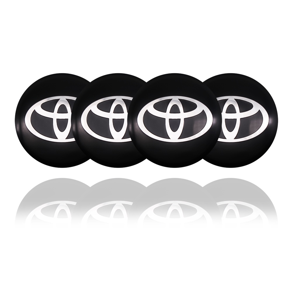 4pcs Stiker Emblem Logo Toyota Vios Rush Etions Avanza Camry RAV4 Warna Hitam Untuk Mobil