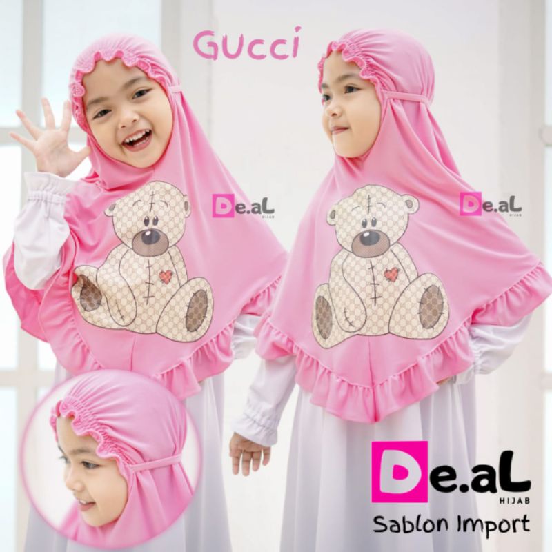 JILBAB ANAK GUCCI BEAR / JILBAB ANAK / JILBAB ANAK KARAKTER / BERGO ANAK / JILBAB INSTAN ANAK / BERGO TALI ANAK / JILBAB KERUT ANAK