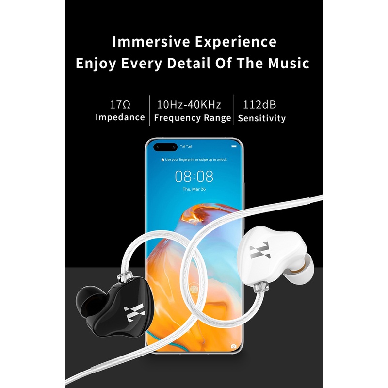 JCALLY ME HIFI Dynamic Earphone Dual Magnetic Moving Coil Sport Headphone Music DJ Headset Earbuds with Microphone