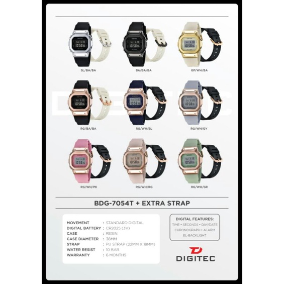 Jam Tangan Wanita DIGITEC DG 7054 / DG 7054 / Digitec 7054 original double strap free tali jam tangan wanita ( unisex ) Digitec 7054