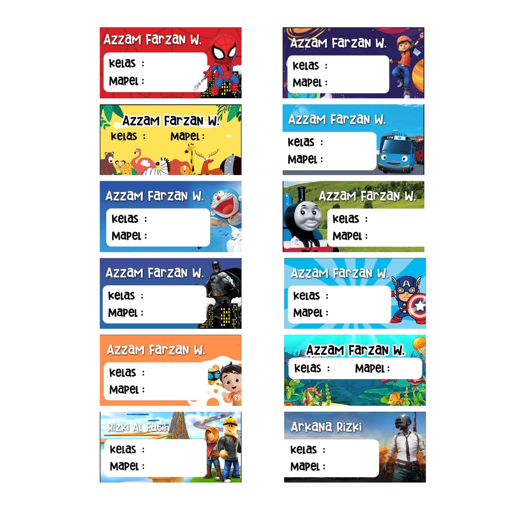 

Label Stiker Buku