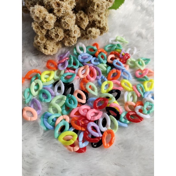 (100pc) rantai plastik warna 1,5cm