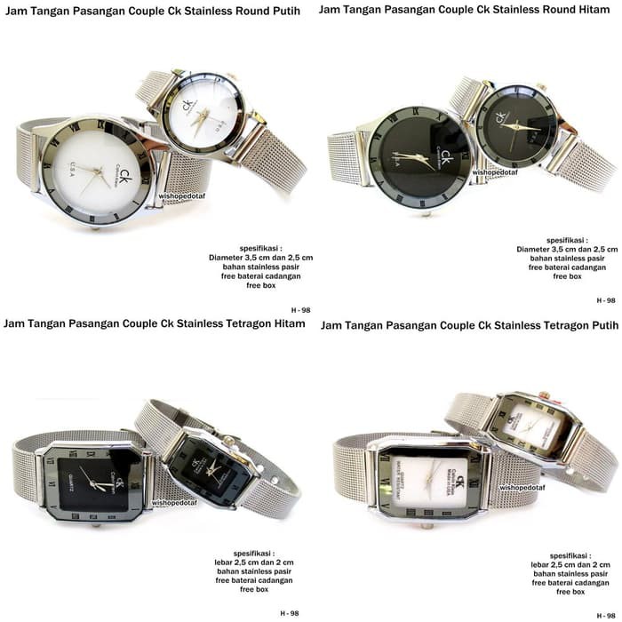 JAM TANGAN PASANGAN COUPLE CK ROUNDED STAINLESS PASIR KW Buruan