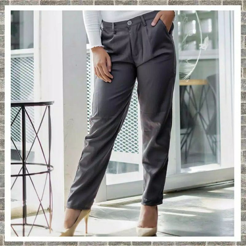 BAGGY PANTS JUMBO PREMIUM AMERICAN DRILL CELANA PANJANG WANITA KERJA KANTOR BIG SIZE NOT KULOT