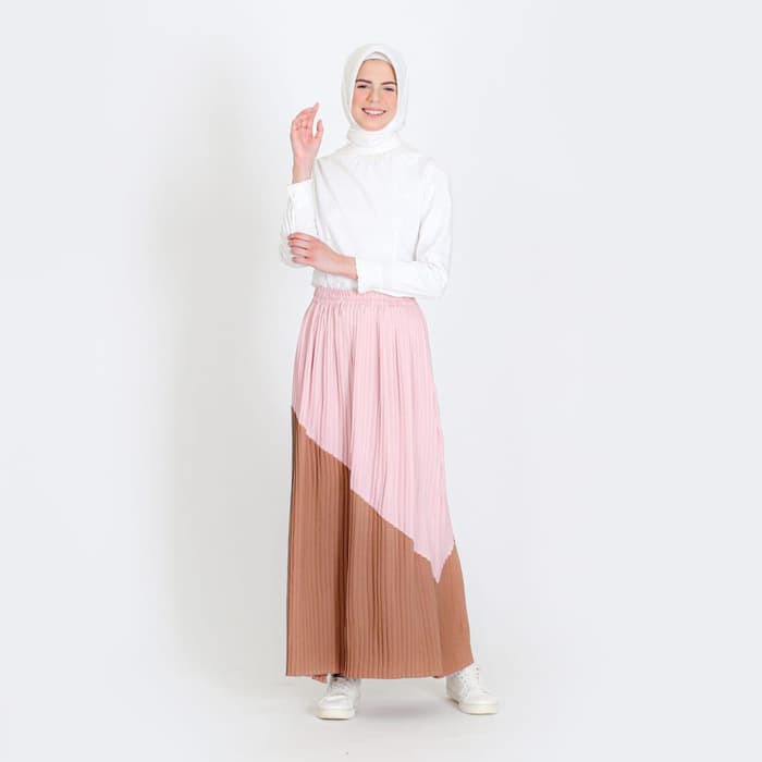ROK PLISKET PREMIUM / ROK PLISKET / ROK WANITA / PLISKET MURAH / ROK - Pink Cream