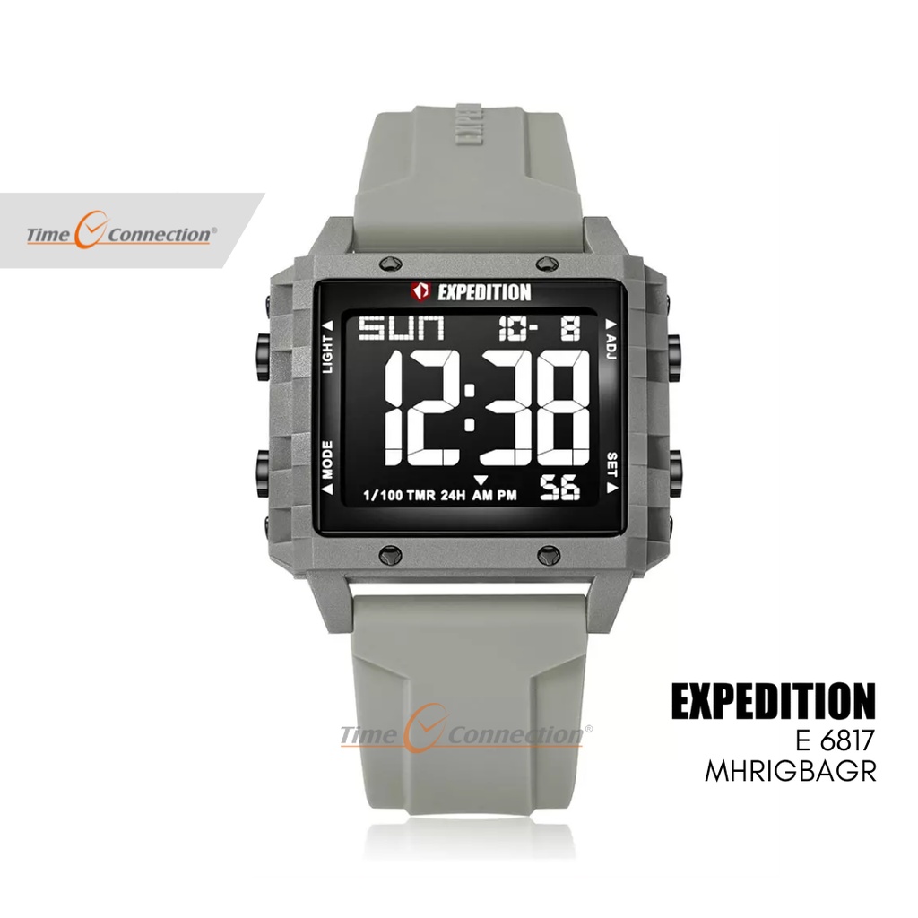Expedition E 6817 MH RIGBAGR Abu Original / Jam Tangan Wanita Pria Karet / Solid Gray Rubber MH RIGB
