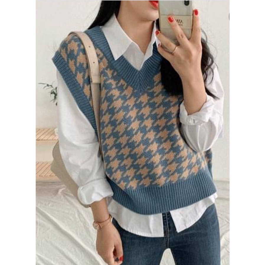 Lizzy - VEST HOUNDSTOOTH PREMIUM