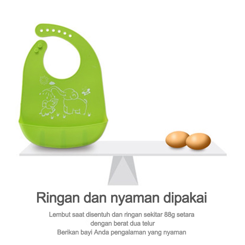 Elemek Makan Bayi BABY BIB SLABER Karet Anak Baby Burb Apron Silicon Bibs L192