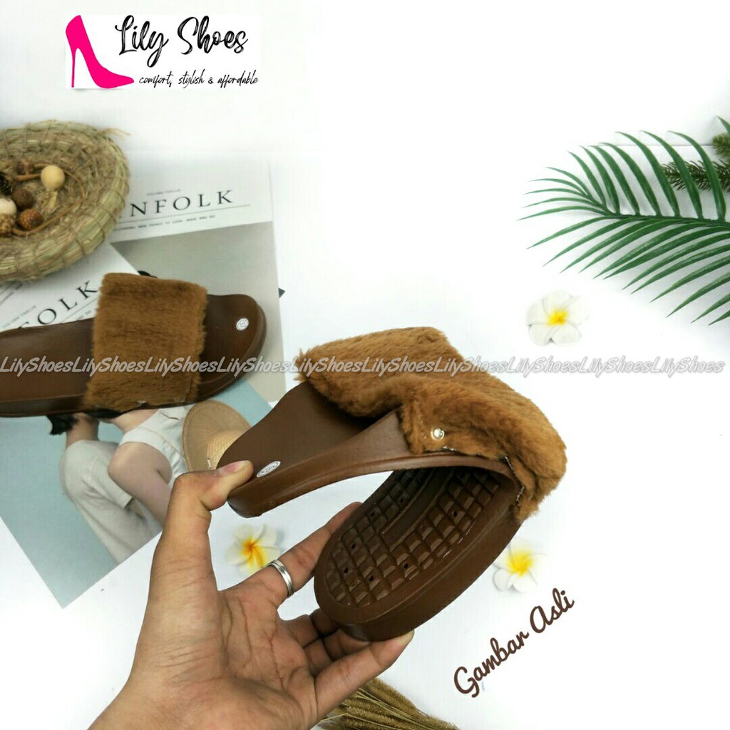 COD SHP kode SANDAL  SELOP  BULU  Lily Shoes  sendal slip 