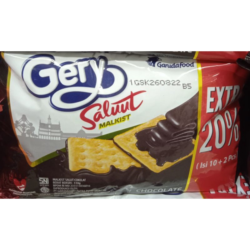 

Gery Salut Malkist Cokelat 110 Gram Isi 10+2 Pcs