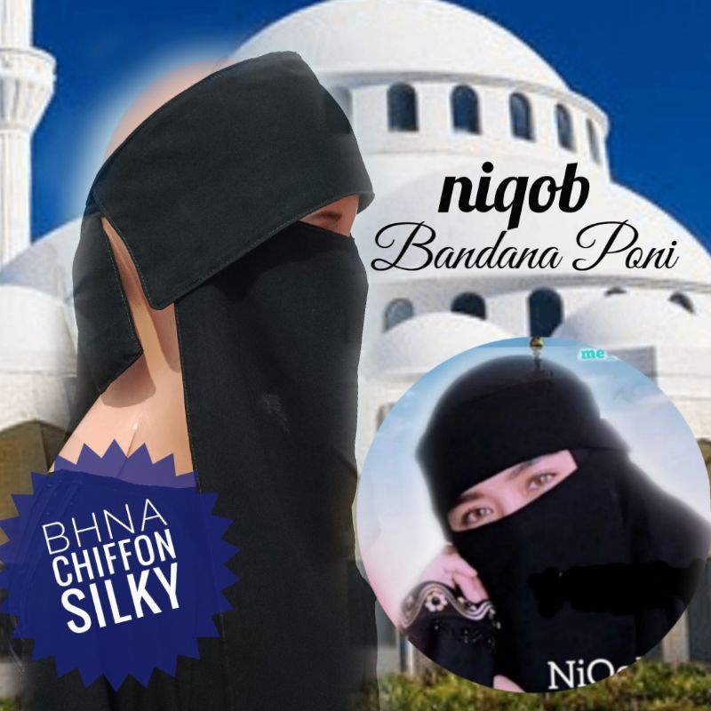 niqob poni bandana anak chiffon silky