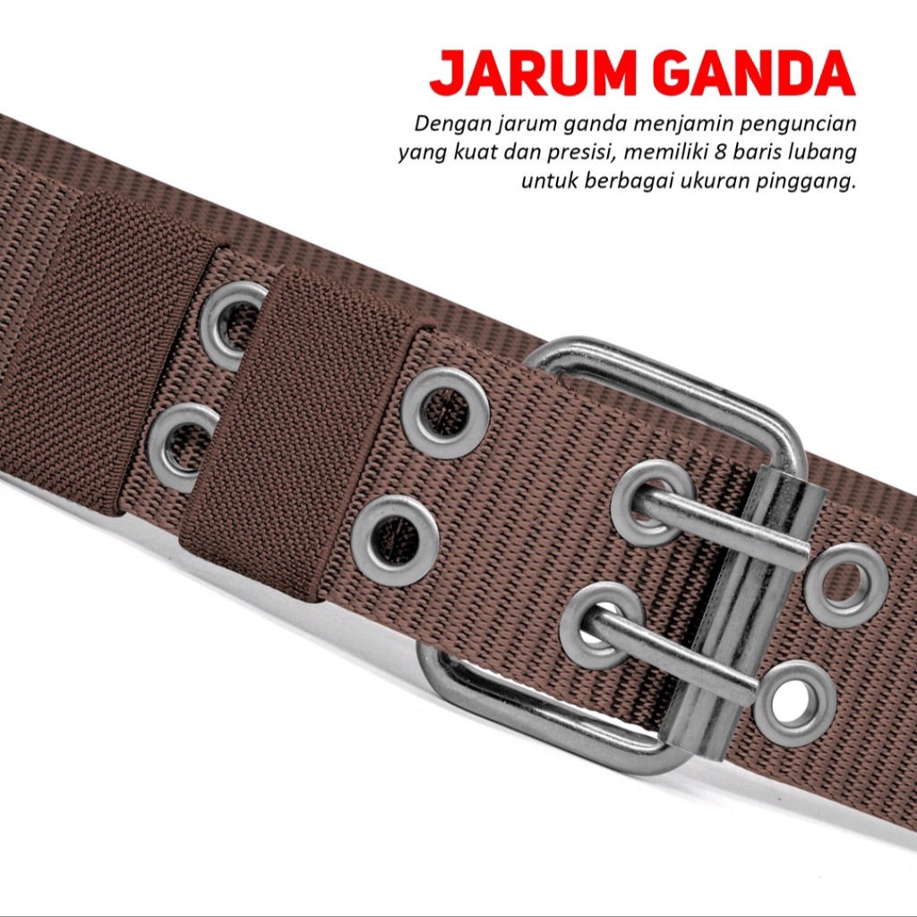 Ikat Pinggang Sabuk Nylon Jarum Dobel Gesper Men Belt S044