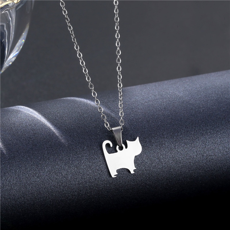 Hewan baru kalung lucu Kitty kalung 304 stainless steel anak kartun anak kucing klavikula rantai wan