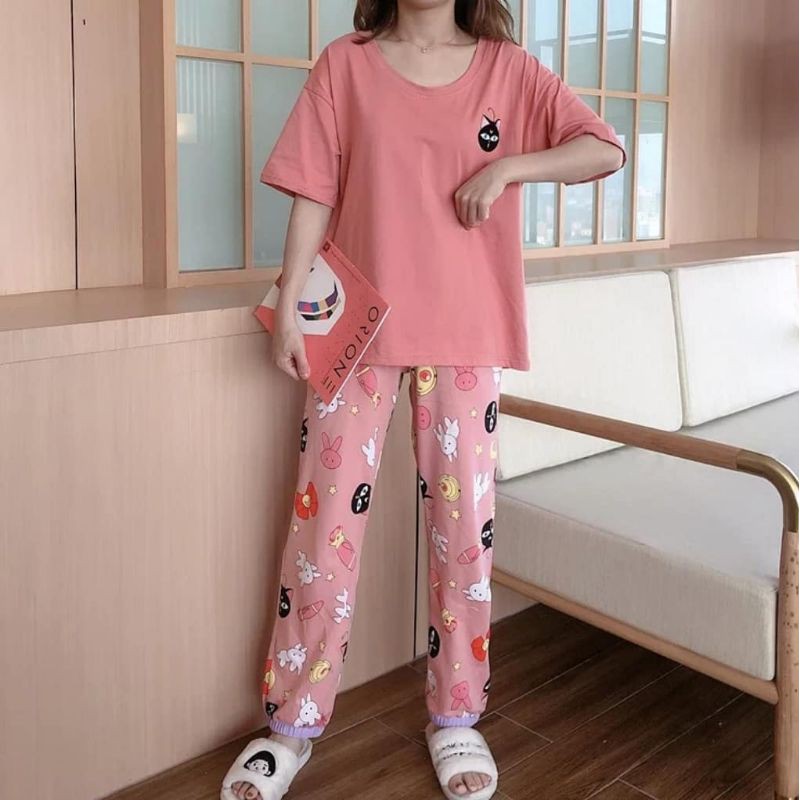 SAILOR MOON PAJAMA USAGI PINK JOGER PANTS SHORT SLEEVE