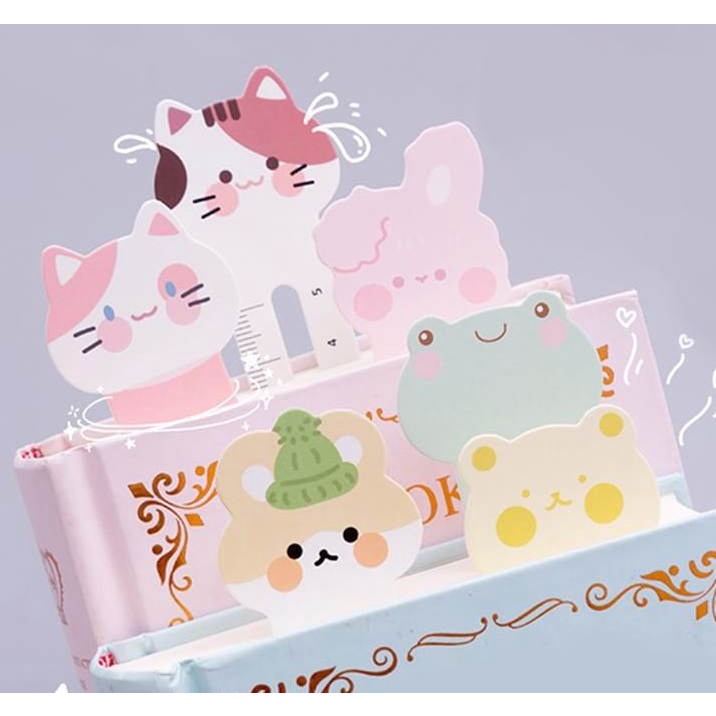 

5PCS RANDOM REPACK PEMBATAS BUKU KERTAS MOTIF KARTUN HEWAN LUCU DAN UNIK DENGAN SKALA SEKOLAH DAN KANTOR