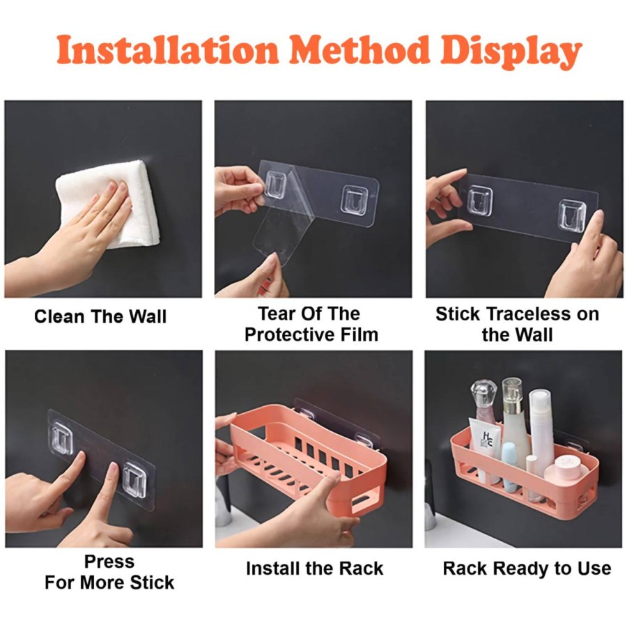 Igrosir Rak Gantung Serbaguna Perlengkapan Kamar Mandi/Dapur Vacum Tanpa Paku Lem