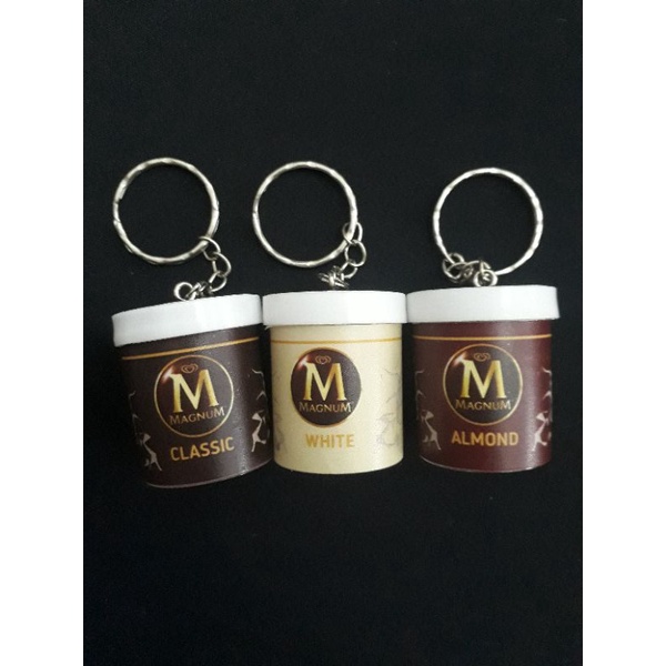 (Minimal 4 biji) Gantungan Kunci Unik Miniatur Ice Cream Cup-Magnum