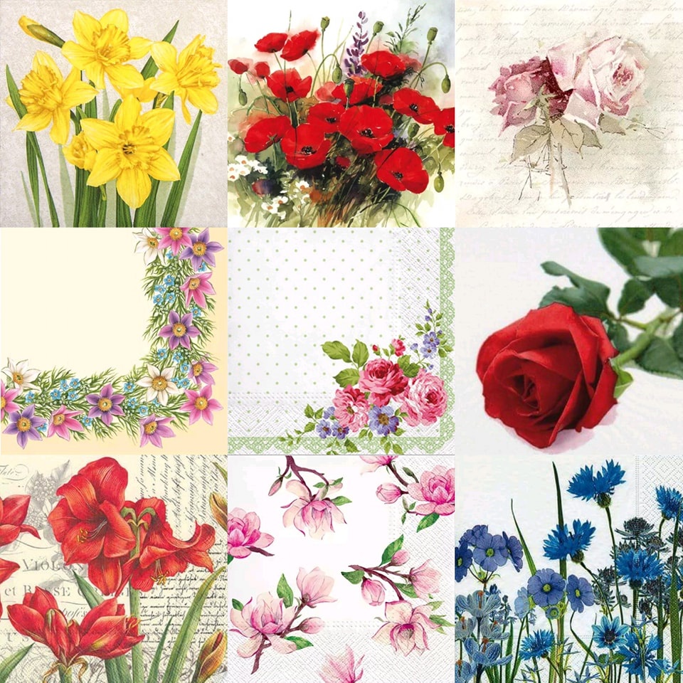 TISU NAPKIN DECOUPAGE EROPAH – Flower Motif N