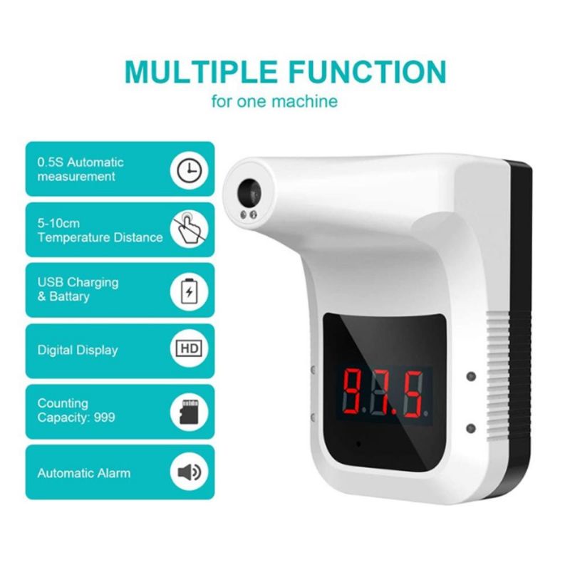 Thermometer Dinding Forehead Infrared Non Contact USB Charging