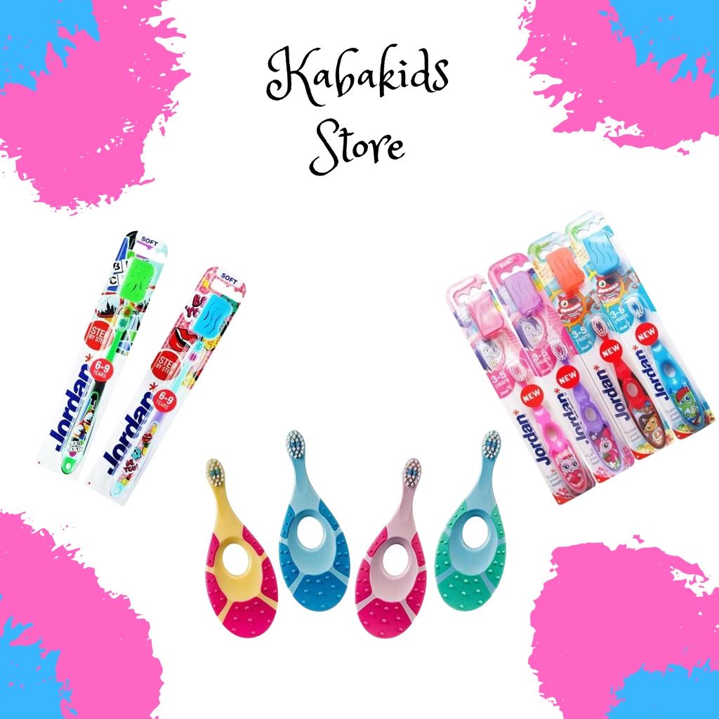 Jordan Kids Tooth Brush Step 1 2 3 Soft Brush - Sikat Gigi Jordan Sikat Gigi Bayi Sikat Gigi Anak - Kabakids Store