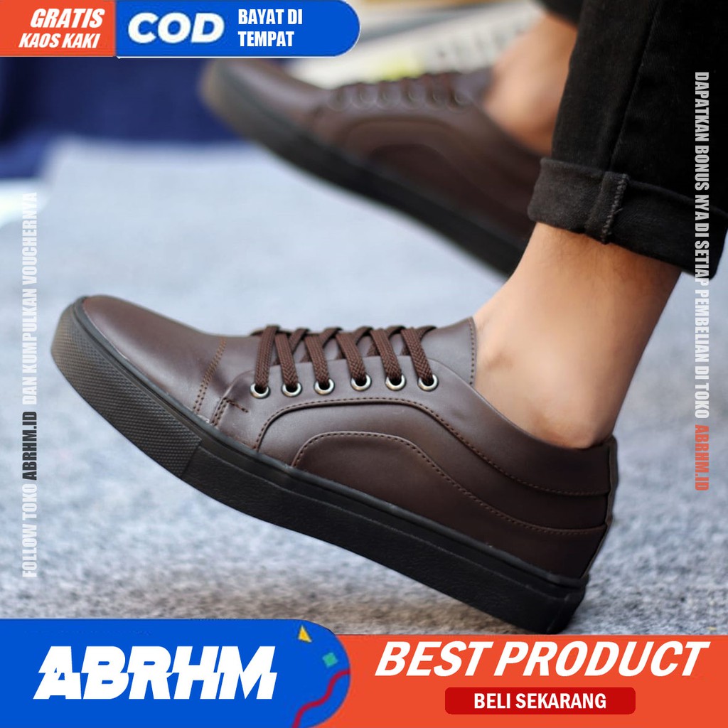 ABRHM x OLIVER Sepatu Casual Sneakers Sepatu Pria Casual Sneaker Kulit Pu Original Sepatu Semi Formal cowo Sepatu Kasual Kerja Kuliah Kondangan Gaya Santai Keren Kekinian Original Murah Terlaris