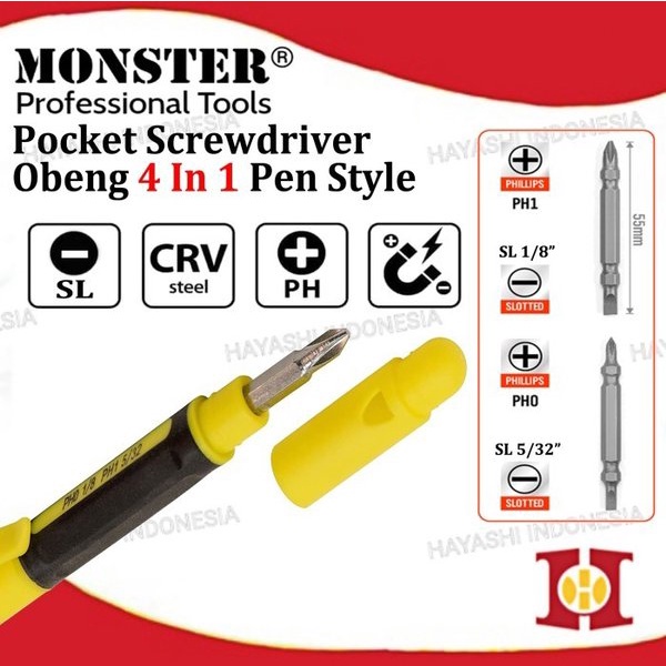 Obeng Pulpen Pen Min Plus Bolak Balik Mini Pocket Screwdriver Travel