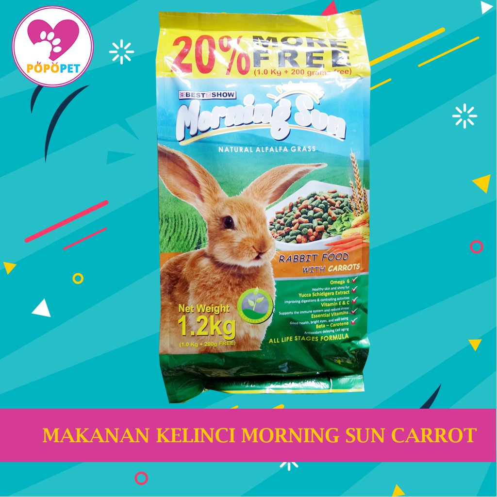 Makanan Pakan Pelet Kelinci MORNING SUN with Carrot for Adult Rabbit 1,2kg