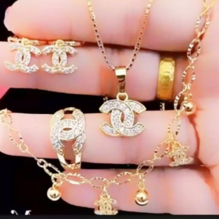 Top Produk.. set perhiasan wanita dewasa, set chd, set perhiasan titanium asli anti luntur anti kara