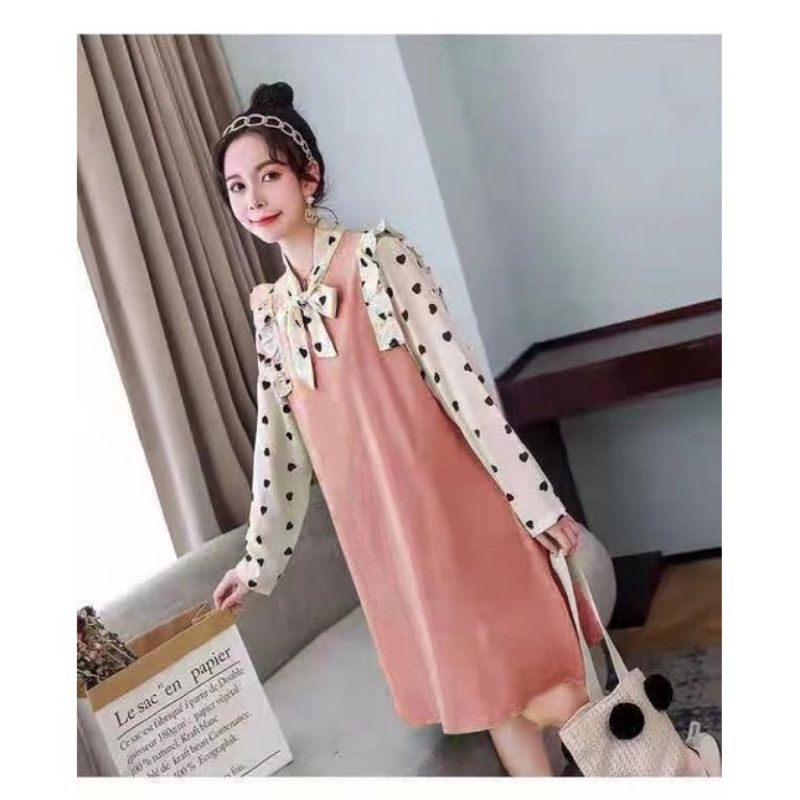 MDLV ~ 0477 VIVETTA TIENECK KNIT DRESS KOREA IMPORT DRESS CANTIK DRESS RAJUT PREMIUM FASHION IMPORT