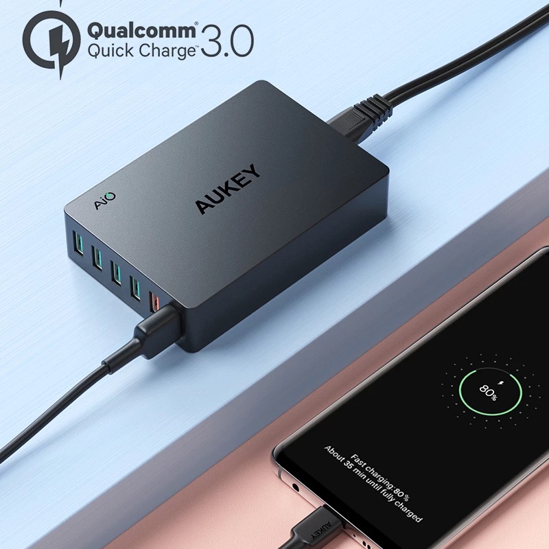 Aukey PA-T11 Charging Station 6 Port USB 3.0 60W Quick Charge