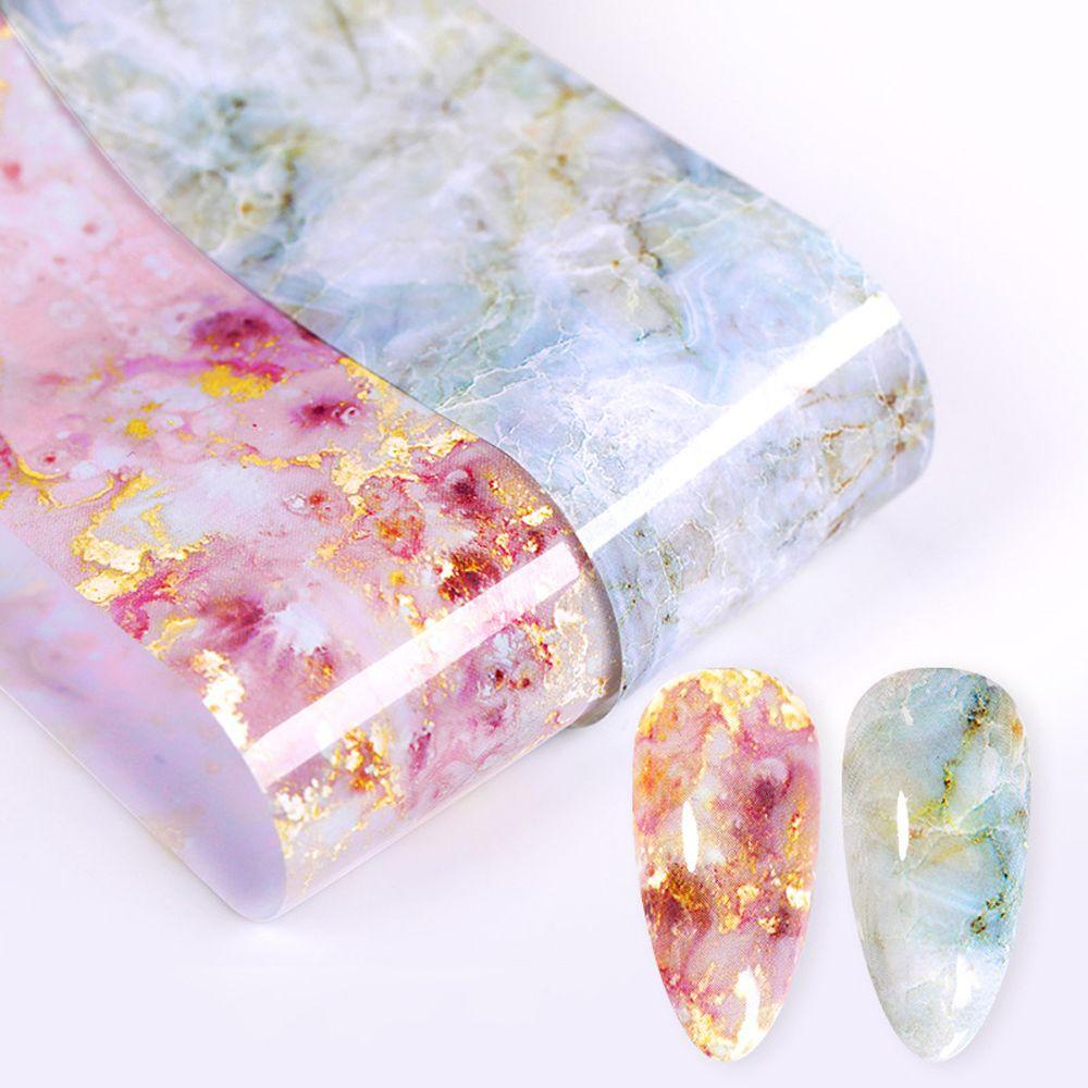 MXBEAUTY Kertas Transfer Nail Art Gadis Korea Tortoiseshell Amber Nail Art Dekorasi Cellophane Paper DIY Nail Decals