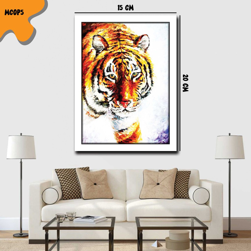 Pajangan Hiasan Dinding Lukisan Macan Harimau Dekorasi Rumah Wall Decor  Poster Aesthetic